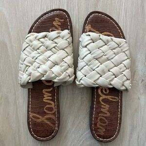 Sam Edelman Women's Cream Woven Slide Sandals
